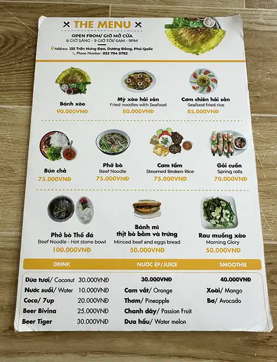 Ohu Quoc food
